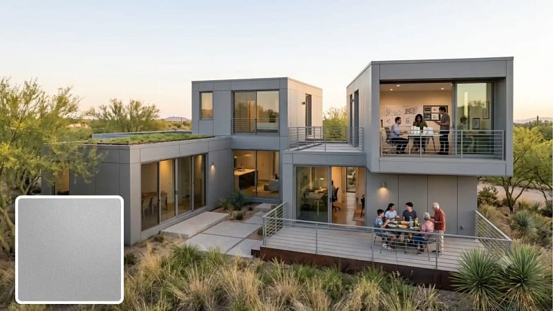 Grey Powder Coating Building